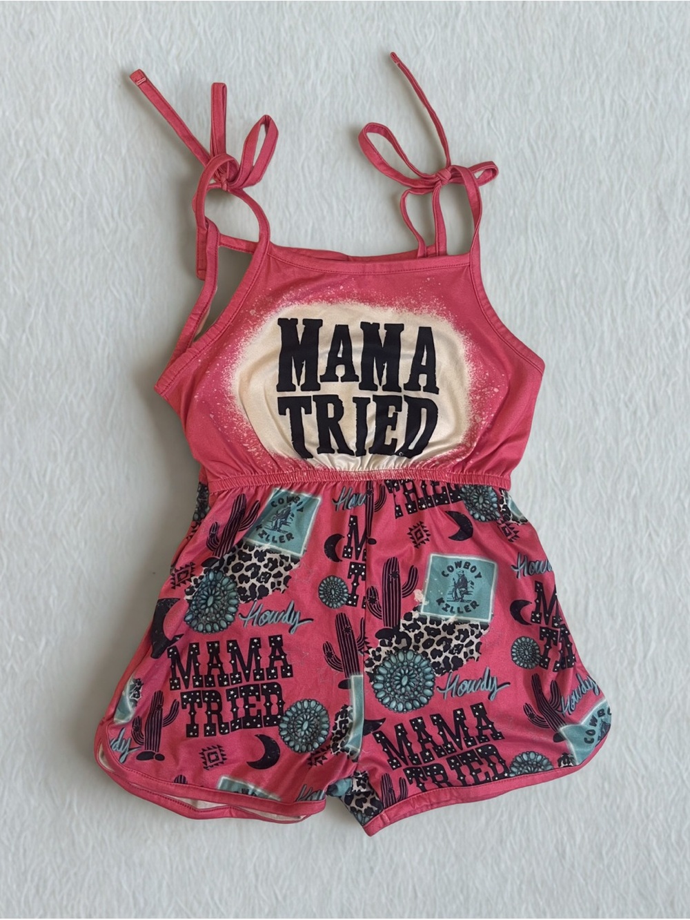 Mama Tried Pink Girls' Romper